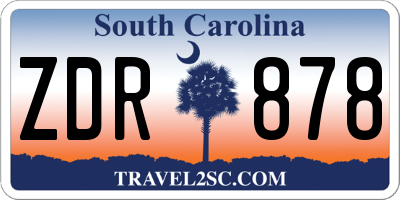 SC license plate ZDR878