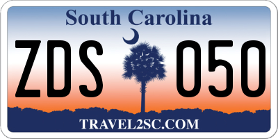 SC license plate ZDS050