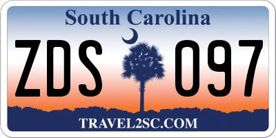 SC license plate ZDS097