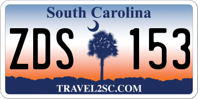SC license plate ZDS153