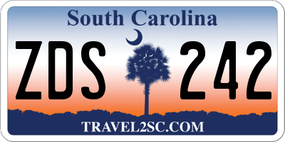 SC license plate ZDS242
