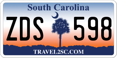 SC license plate ZDS598