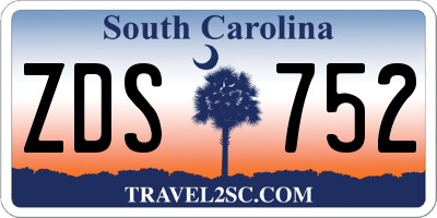 SC license plate ZDS752