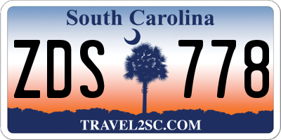 SC license plate ZDS778