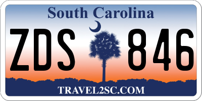 SC license plate ZDS846