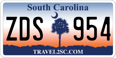 SC license plate ZDS954