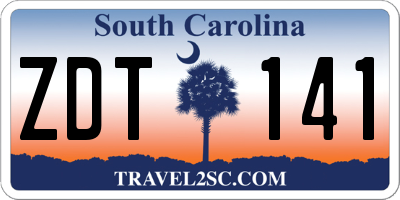 SC license plate ZDT141