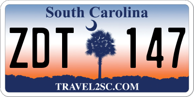 SC license plate ZDT147