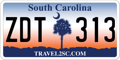 SC license plate ZDT313