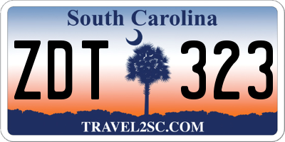 SC license plate ZDT323