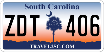 SC license plate ZDT406