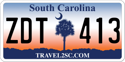 SC license plate ZDT413