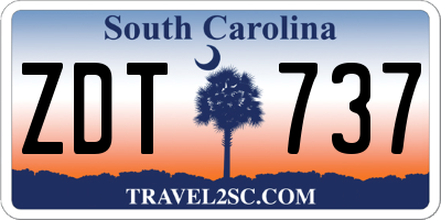 SC license plate ZDT737