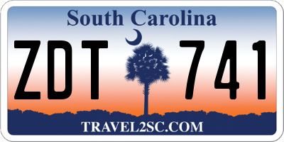 SC license plate ZDT741