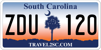 SC license plate ZDU120