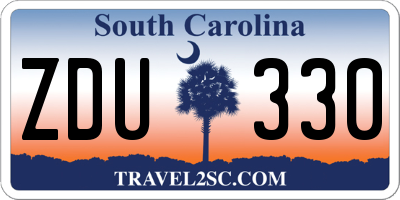 SC license plate ZDU330
