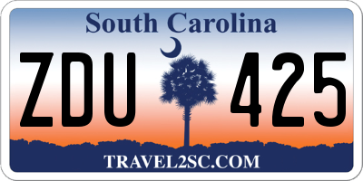 SC license plate ZDU425