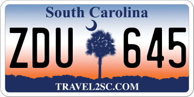 SC license plate ZDU645