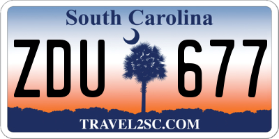 SC license plate ZDU677