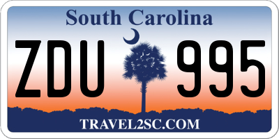 SC license plate ZDU995