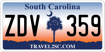 SC license plate ZDV359