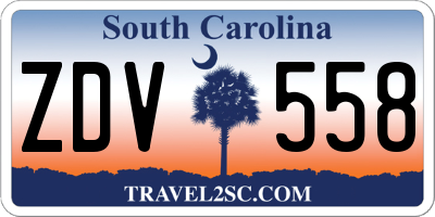 SC license plate ZDV558