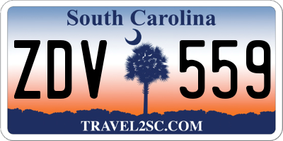 SC license plate ZDV559