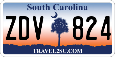 SC license plate ZDV824