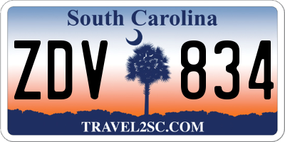 SC license plate ZDV834