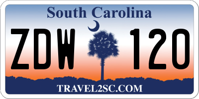SC license plate ZDW120