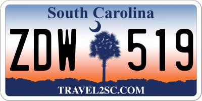 SC license plate ZDW519