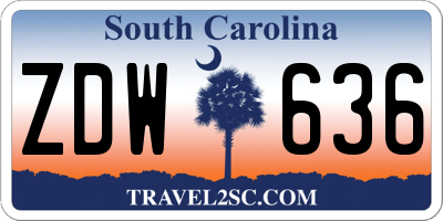 SC license plate ZDW636