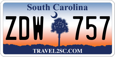 SC license plate ZDW757