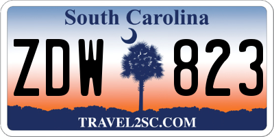 SC license plate ZDW823