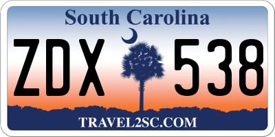 SC license plate ZDX538
