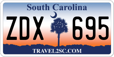 SC license plate ZDX695