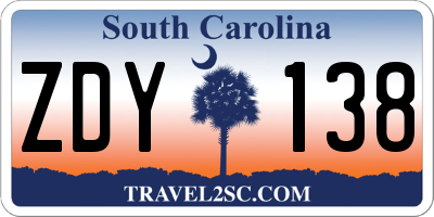 SC license plate ZDY138