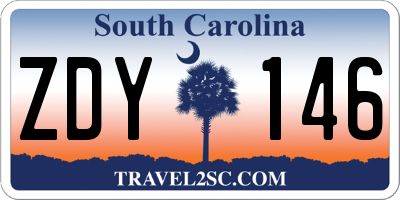 SC license plate ZDY146