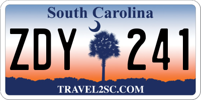 SC license plate ZDY241