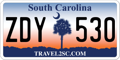 SC license plate ZDY530