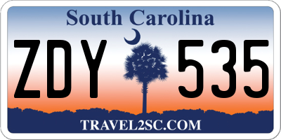 SC license plate ZDY535