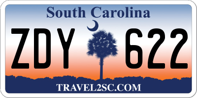 SC license plate ZDY622