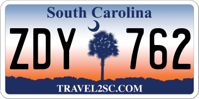 SC license plate ZDY762