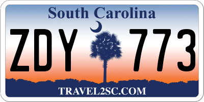 SC license plate ZDY773