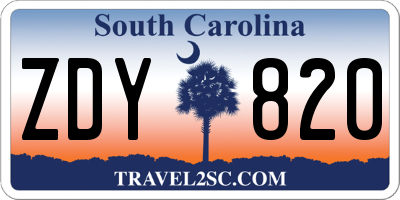 SC license plate ZDY820
