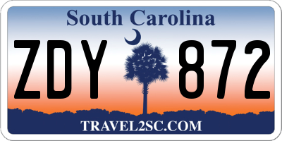 SC license plate ZDY872