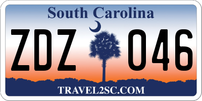 SC license plate ZDZ046
