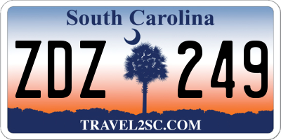SC license plate ZDZ249
