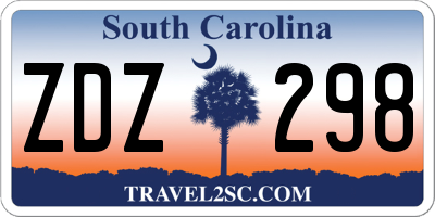 SC license plate ZDZ298