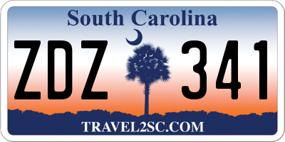 SC license plate ZDZ341